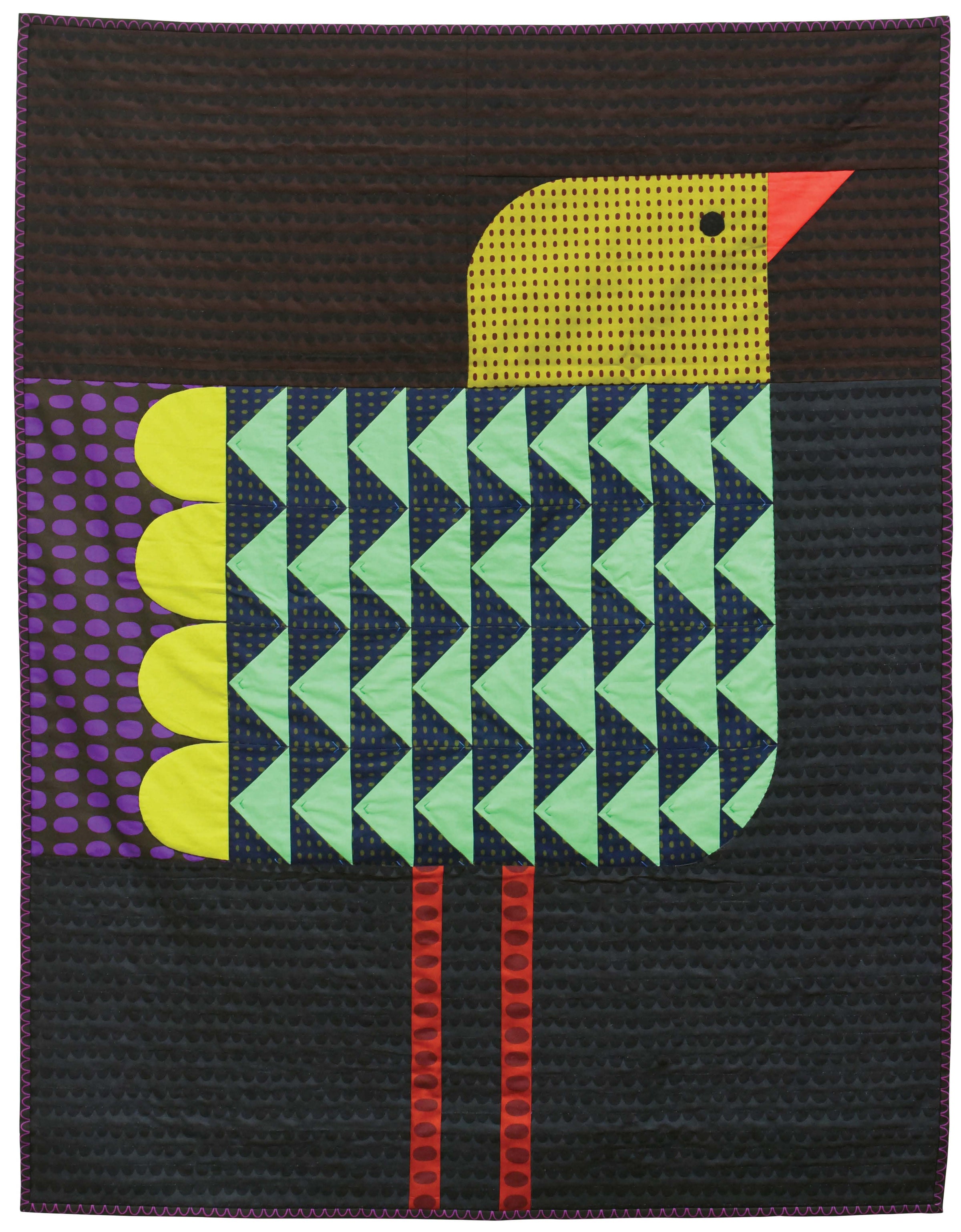 Trudy Bird Quilt Kit with Night Rainbow Fabric