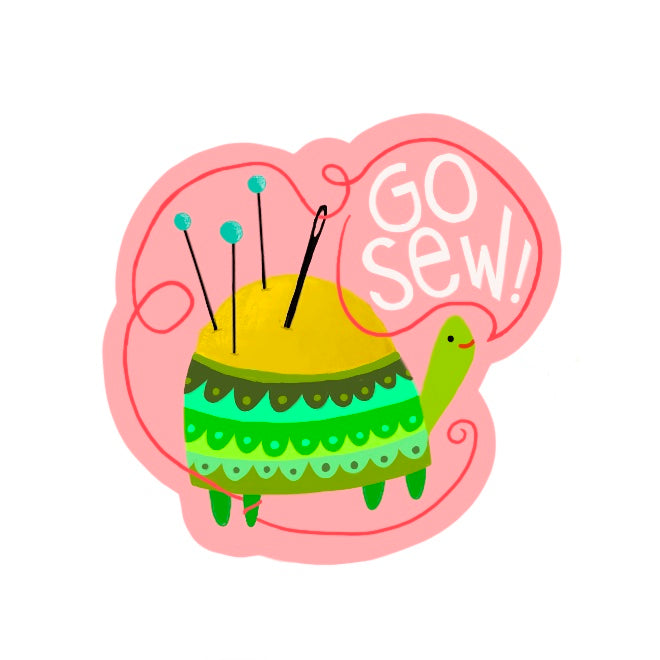 Sticker-Go Sew Turtle