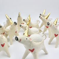 Unicorn Sidekick Pincushion with Gold Luster