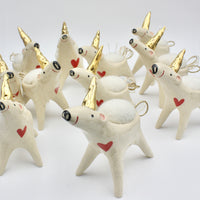 Unicorn Sidekick Pincushion with Gold Luster