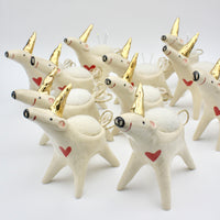 Unicorn Sidekick Pincushion with Gold Luster