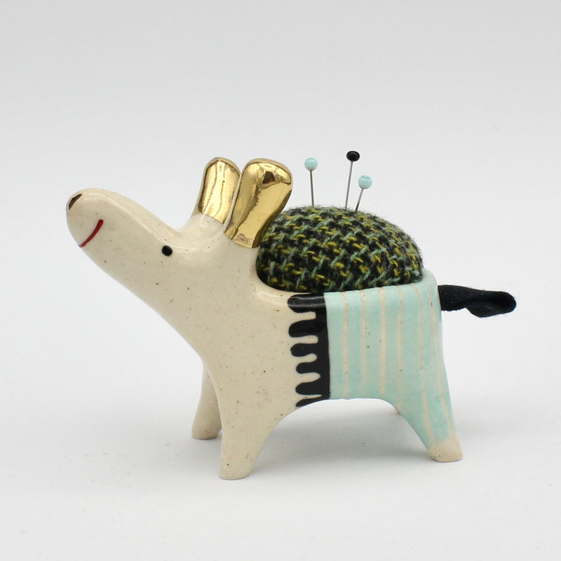 Sidekick Pincushion with Gold Luster