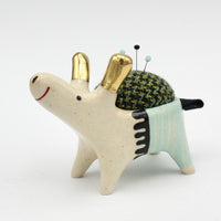 Sidekick Pincushion with Gold Luster