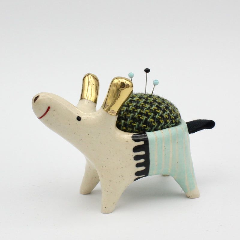 Sidekick Pincushion with Gold Luster