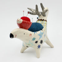 Sidekick Pincushion- Push Me Pull You with Extra Friend
