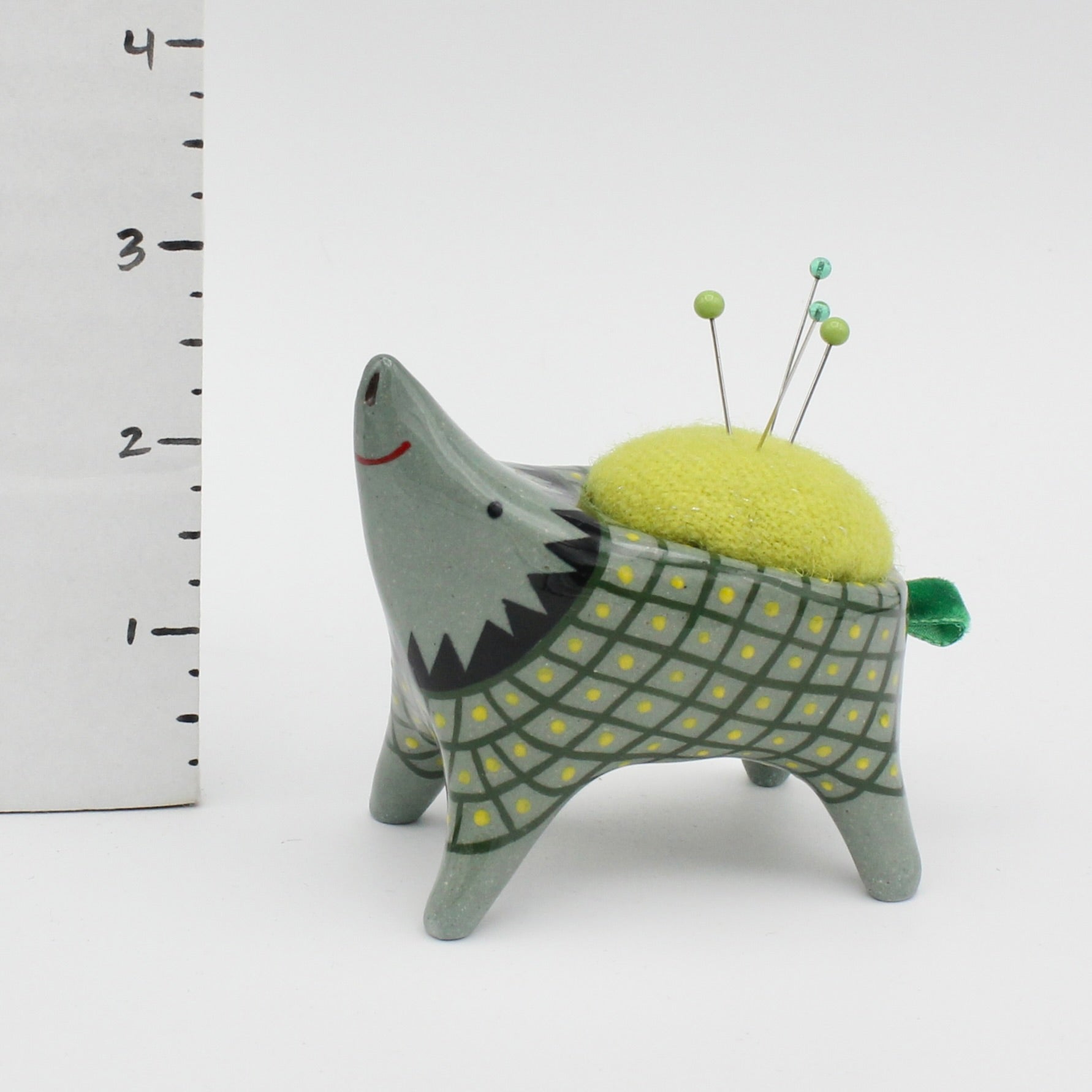 Sidekick Pincushion in Dark Green Clay