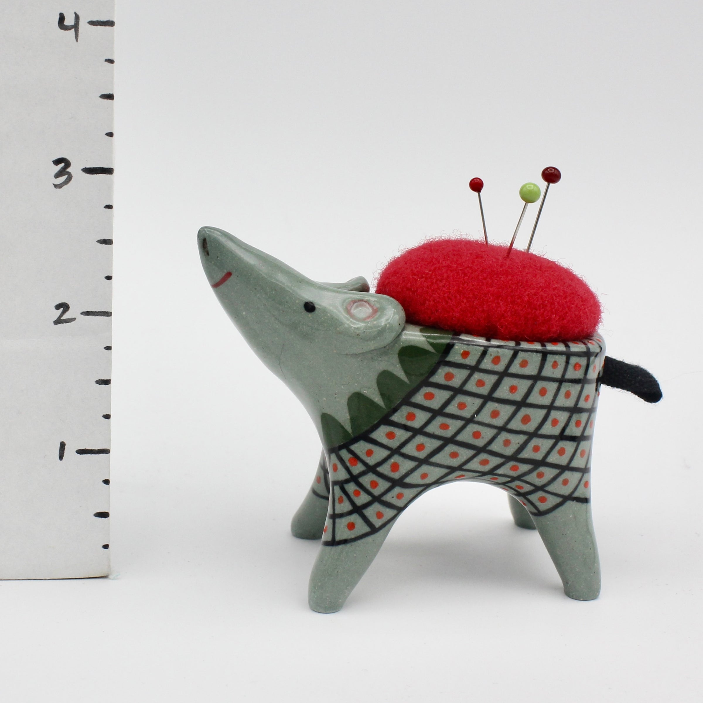 Sidekick Pincushion in Dark Green Clay