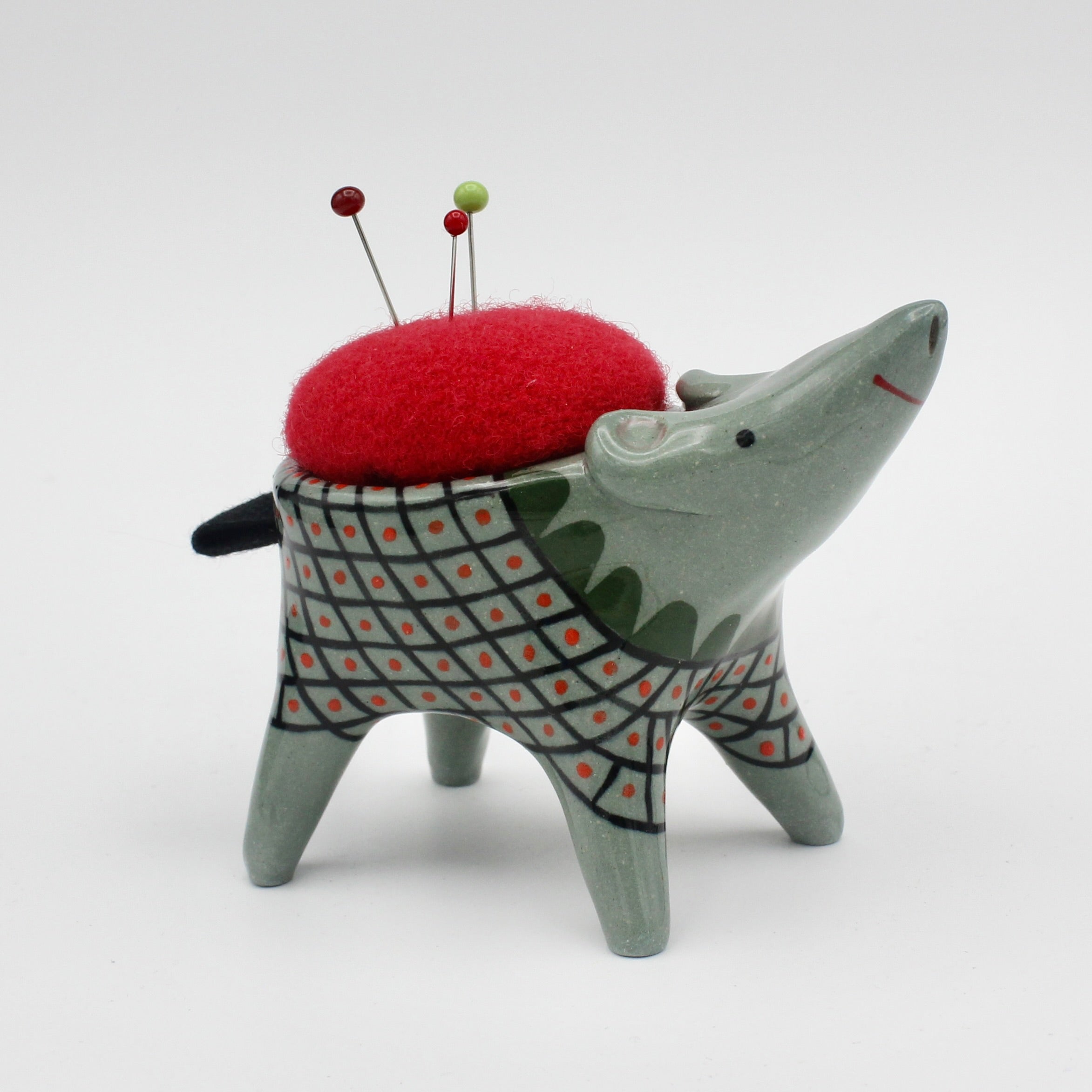 Sidekick Pincushion in Dark Green Clay