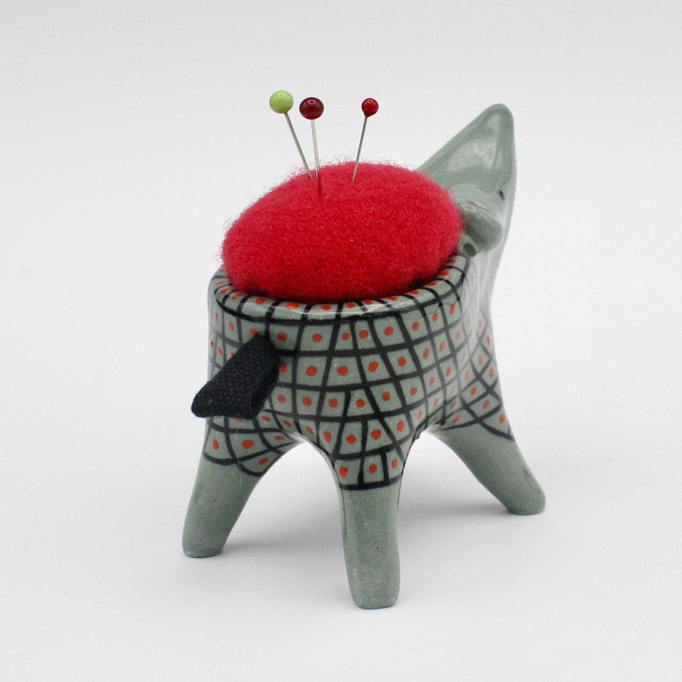 Sidekick Pincushion in Dark Green Clay