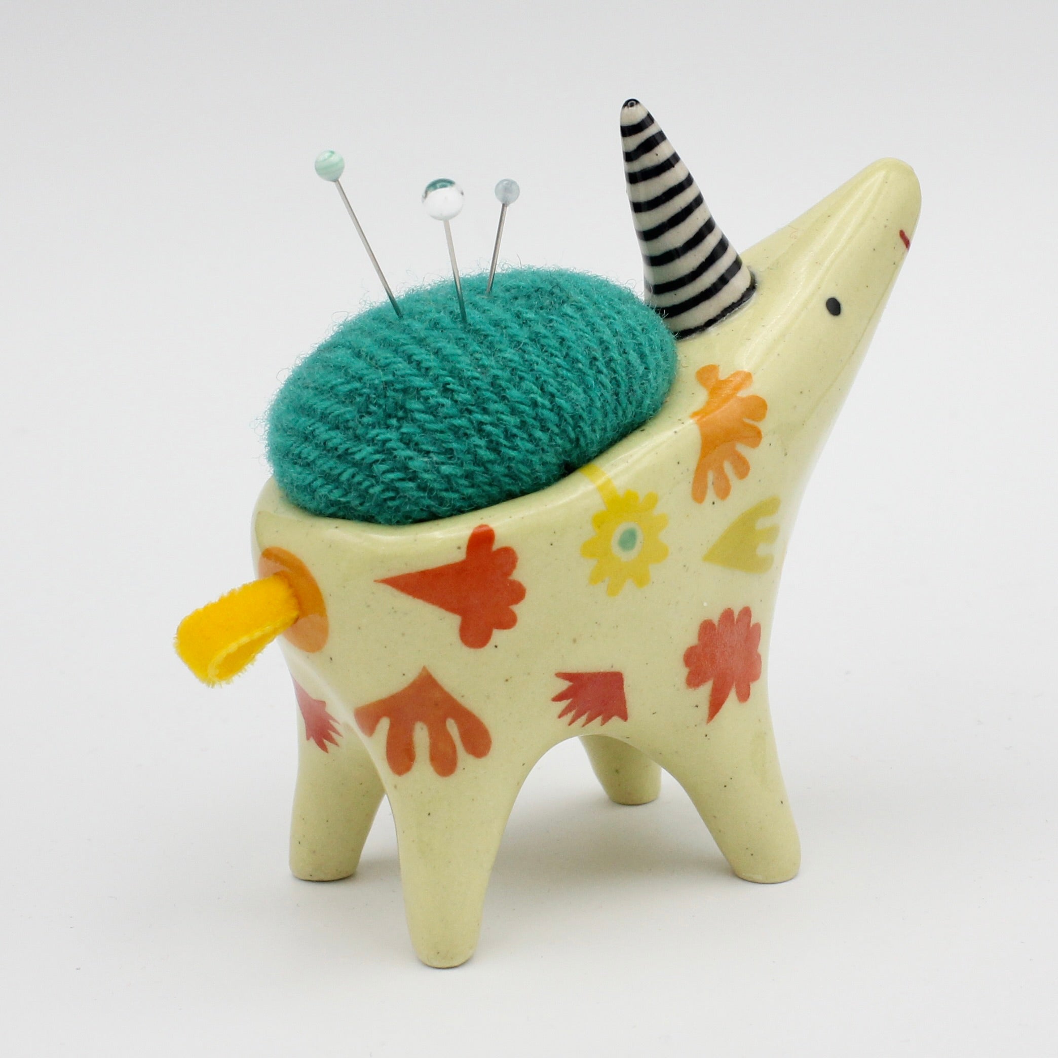 Sidekick Pincushion in Yellow Clay