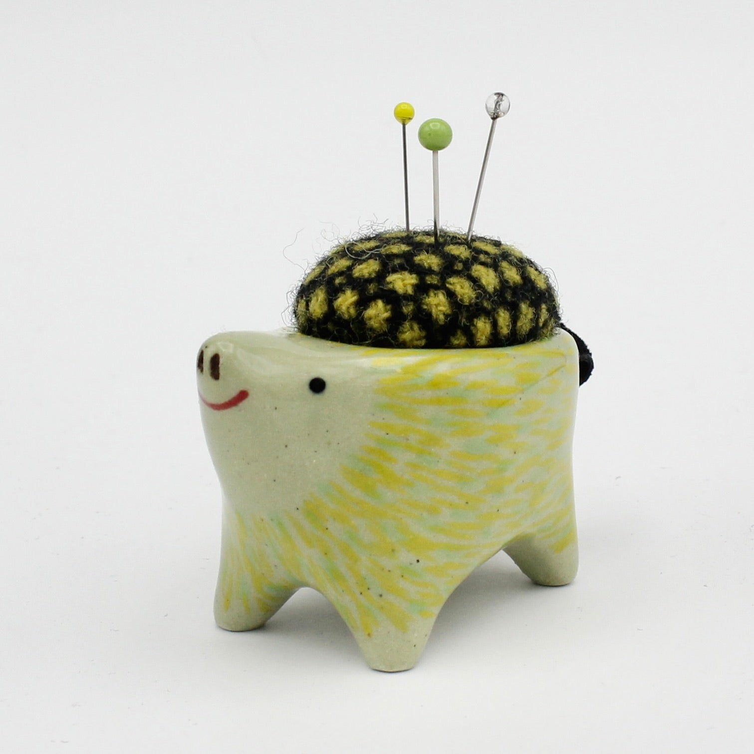 Small Bugimal Pincushion in Green Clay