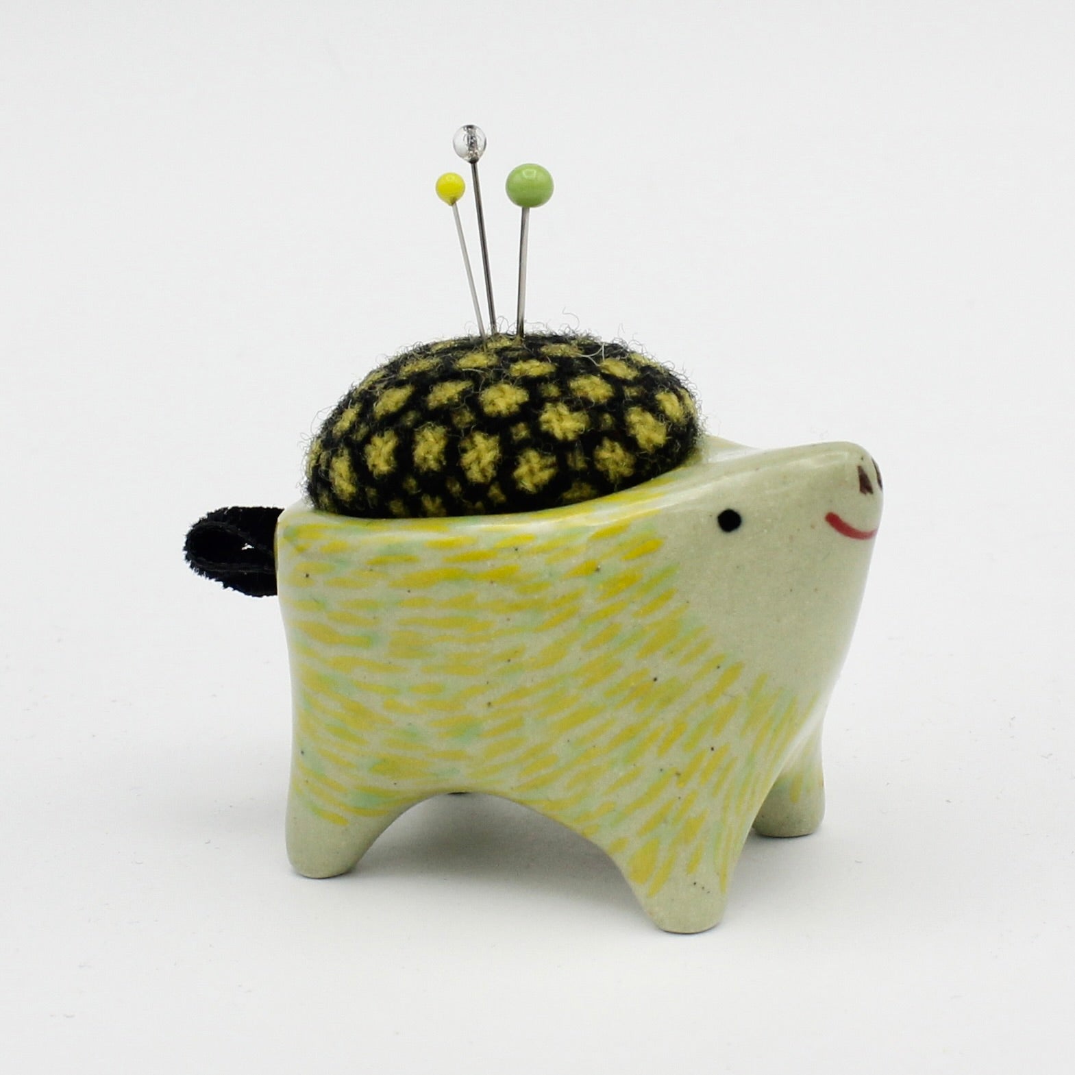Small Bugimal Pincushion in Green Clay