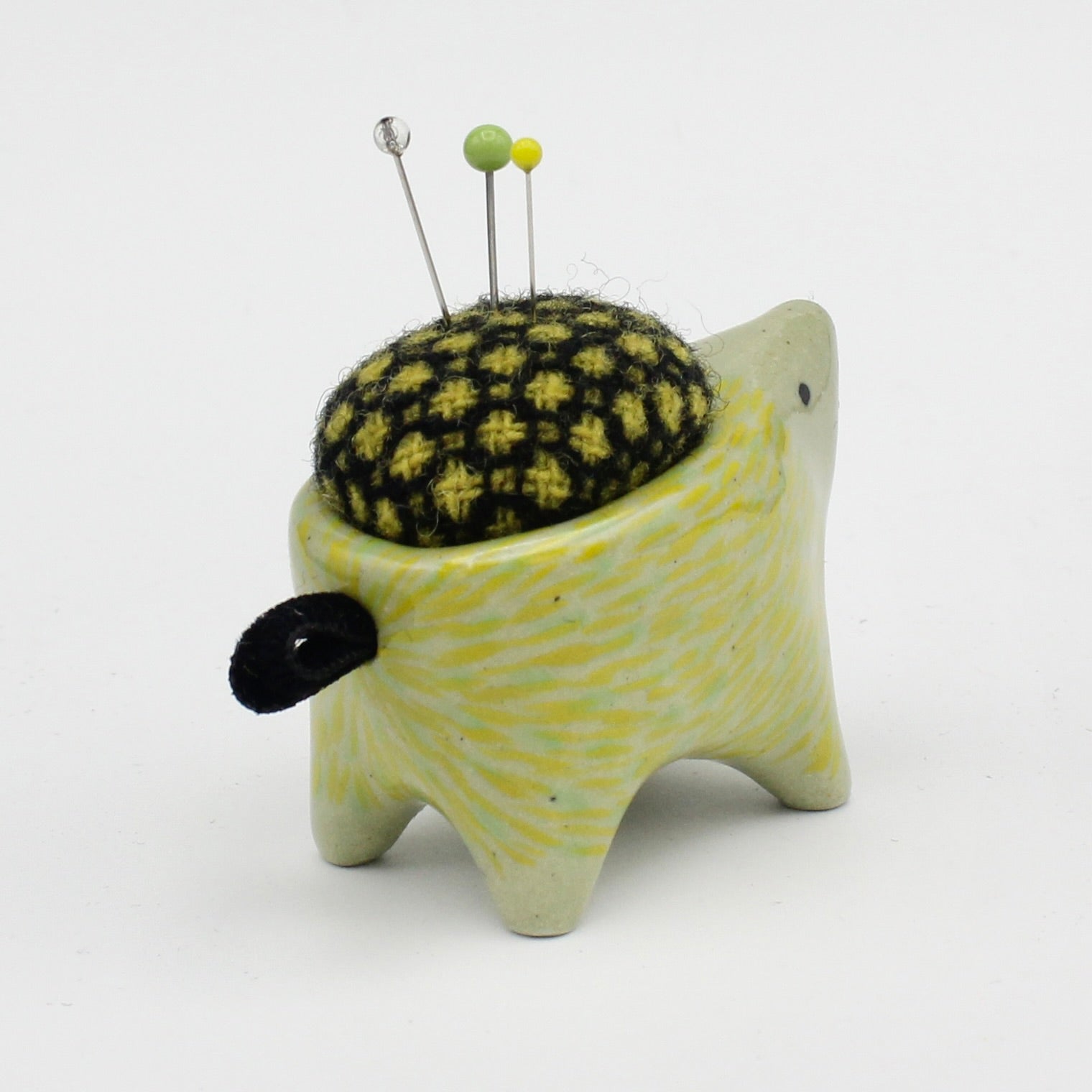 Small Bugimal Pincushion in Green Clay