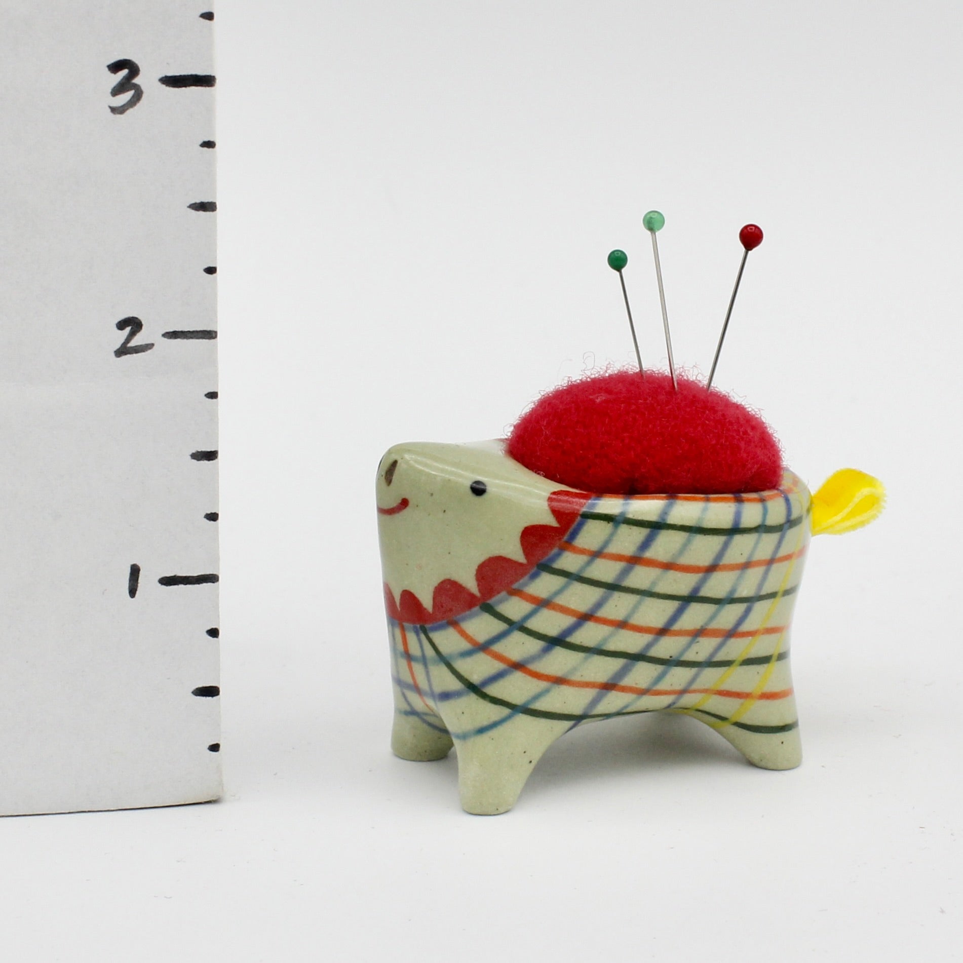 Small Bugimal Pincushion in Green Clay
