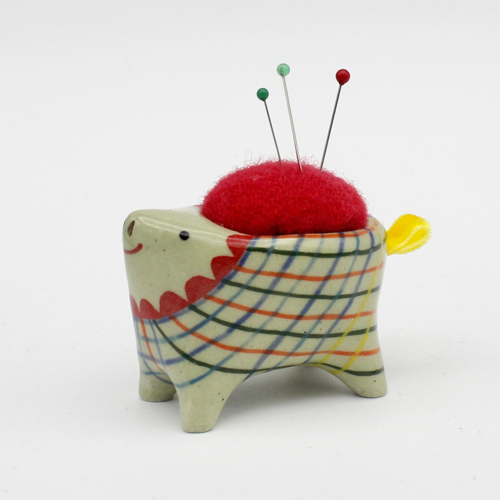 Small Bugimal Pincushion in Green Clay