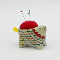 Small Bugimal Pincushion in Green Clay
