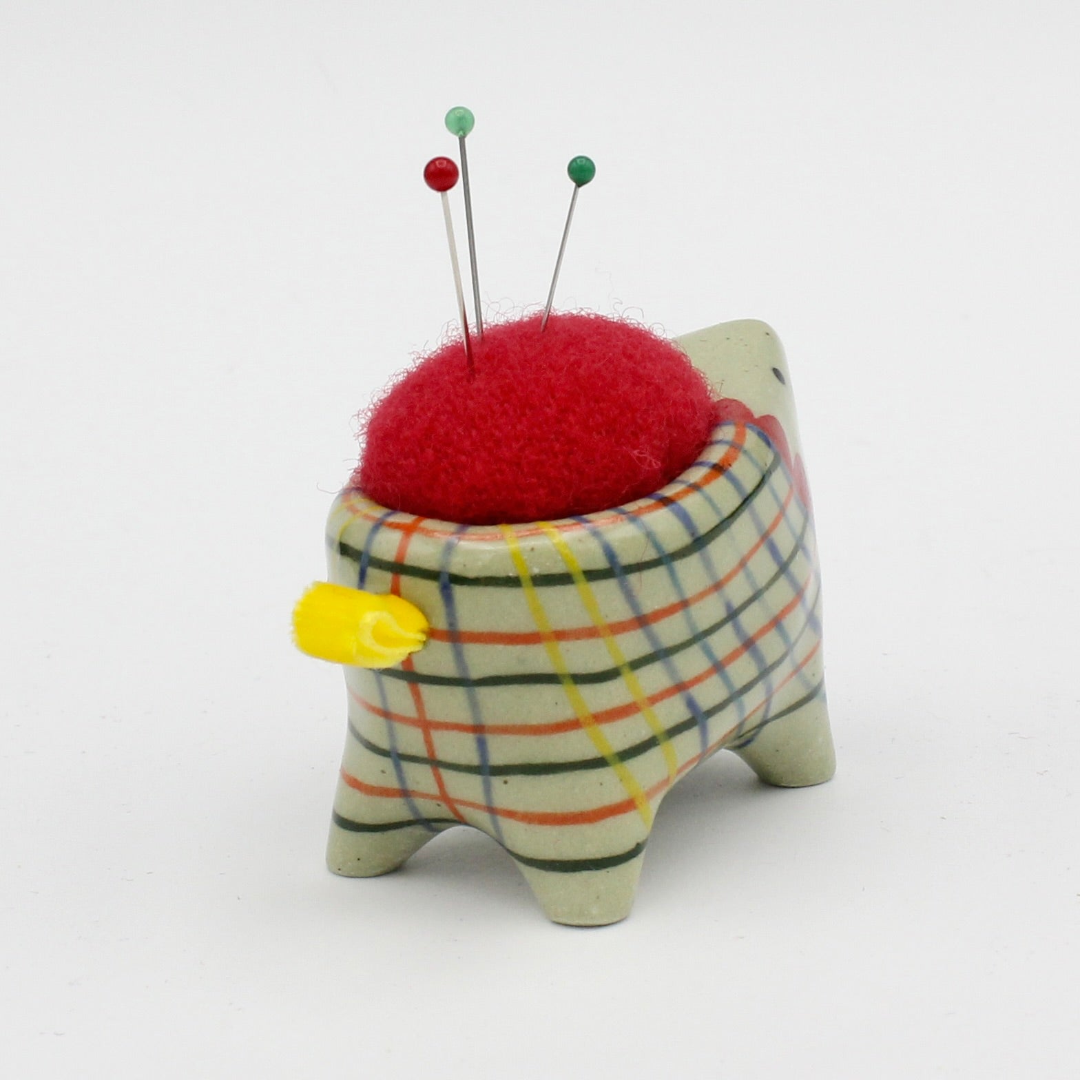 Small Bugimal Pincushion in Green Clay
