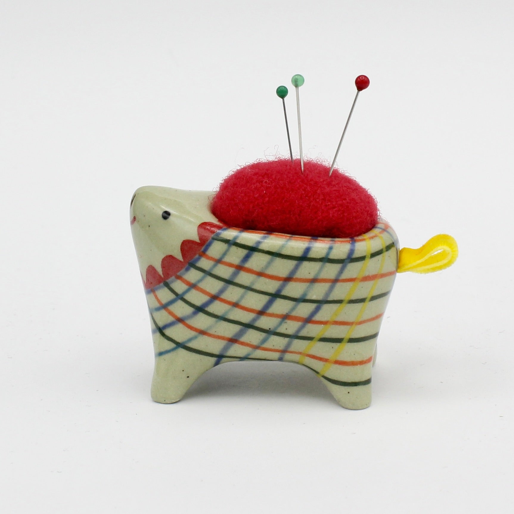 Small Bugimal Pincushion in Green Clay