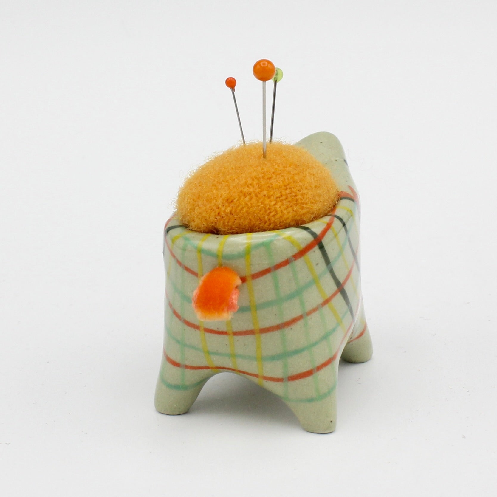 Small Bugimal Pincushion in Green Clay