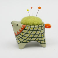 Small Bugimal Pincushion in Green Clay