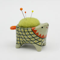 Small Bugimal Pincushion in Green Clay