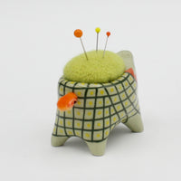 Small Bugimal Pincushion in Green Clay