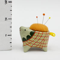 Small Bugimal Pincushion in Green Clay