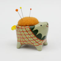 Small Bugimal Pincushion in Green Clay
