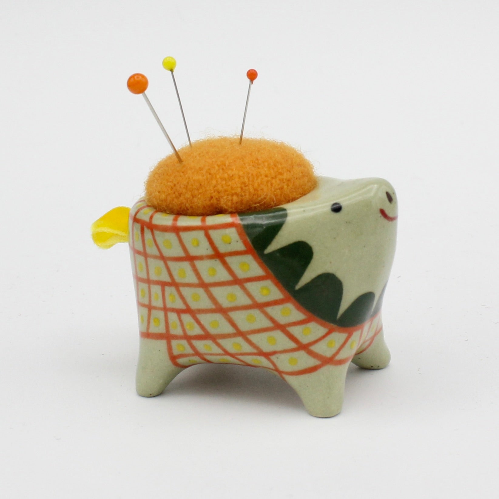 Small Bugimal Pincushion in Green Clay