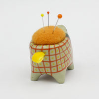 Small Bugimal Pincushion in Green Clay