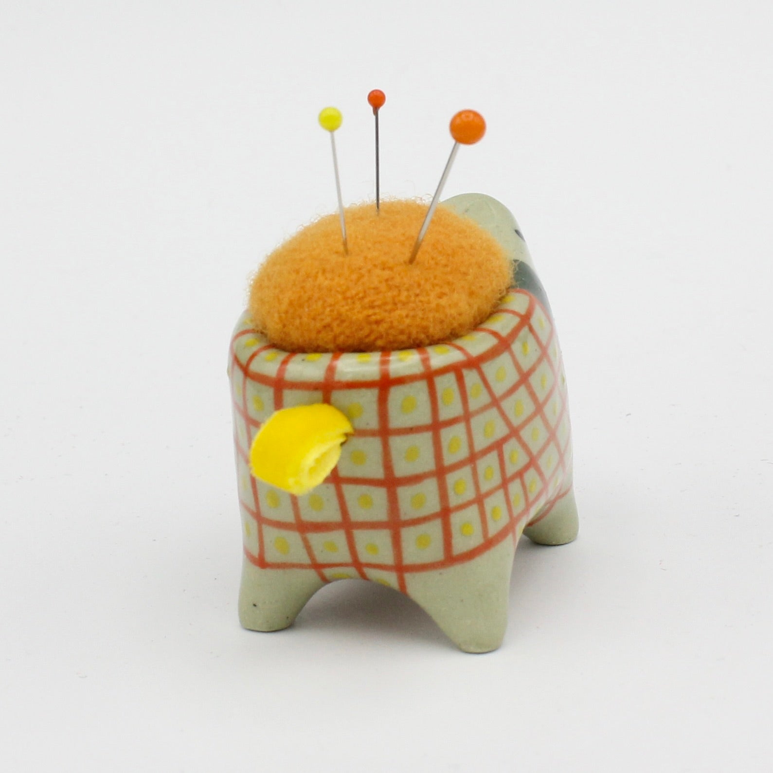 Small Bugimal Pincushion in Green Clay