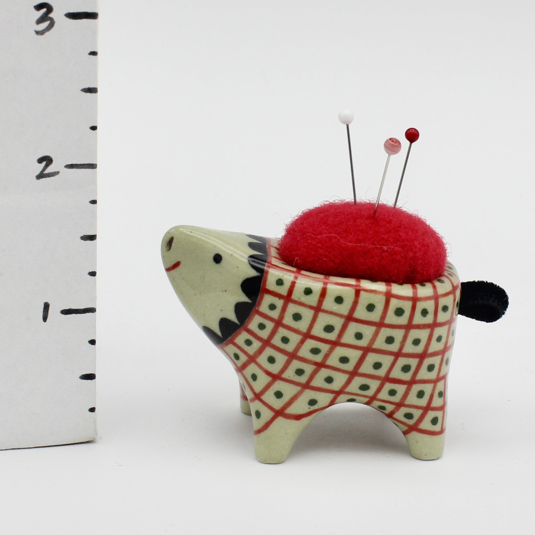 Small Bugimal Pincushion in Green Clay