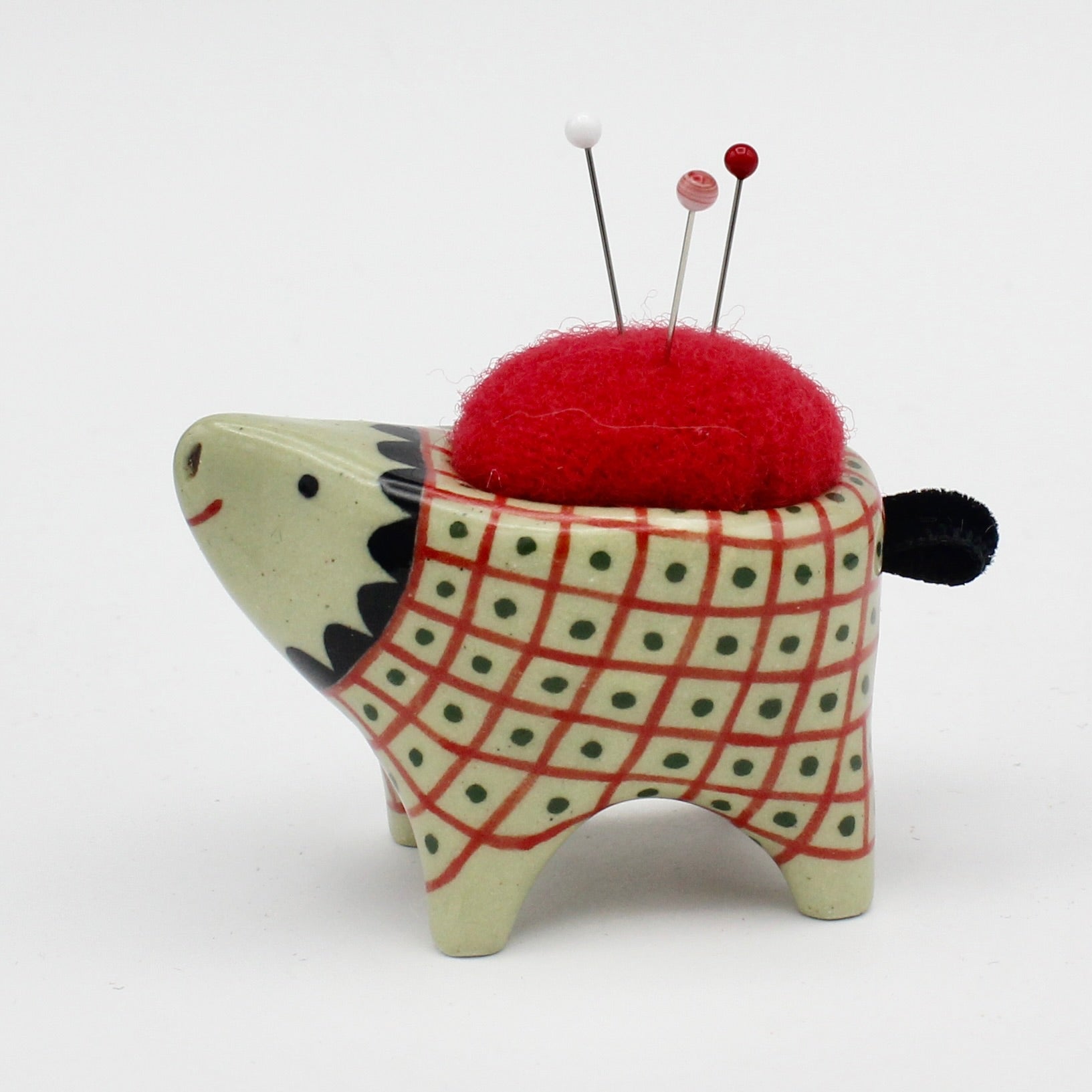 Small Bugimal Pincushion in Green Clay