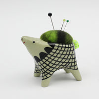 Small Bugimal Pincushion in Green Clay
