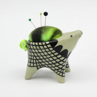 Small Bugimal Pincushion in Green Clay