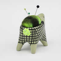Small Bugimal Pincushion in Green Clay