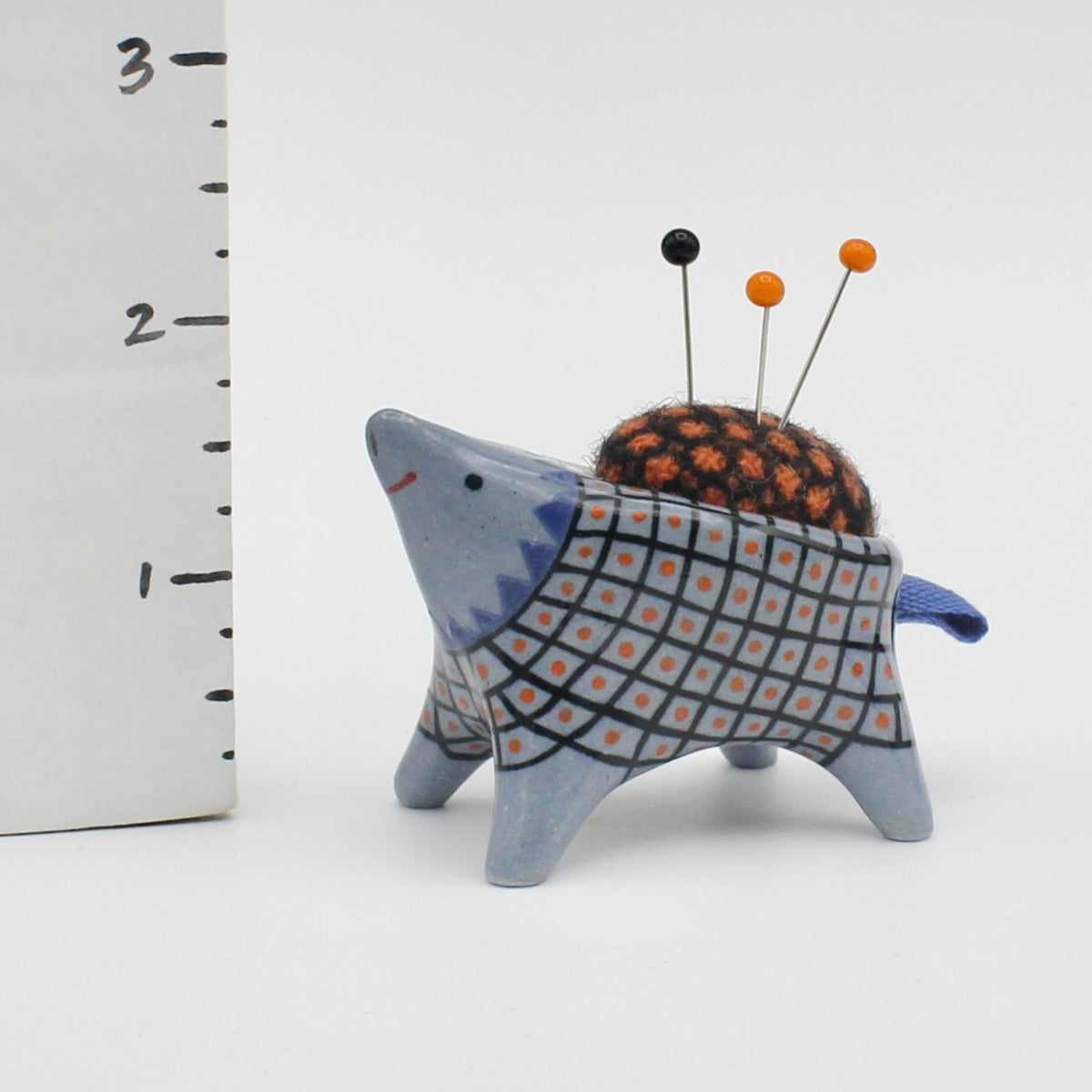 Small Sidekick Pincushion in Blue Clay