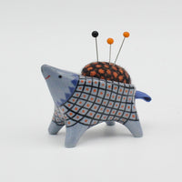 Small Sidekick Pincushion in Blue Clay