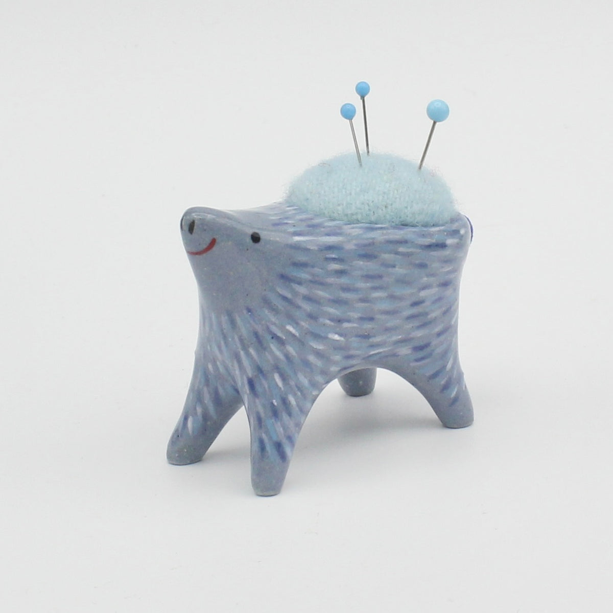 Small Sidekick Pincushion in Blue Clay