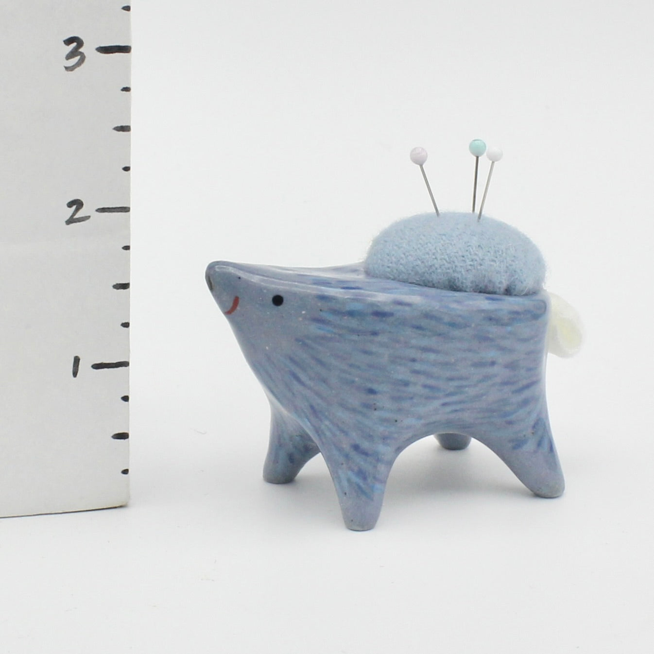 Small Sidekick Pincushion in Blue Clay