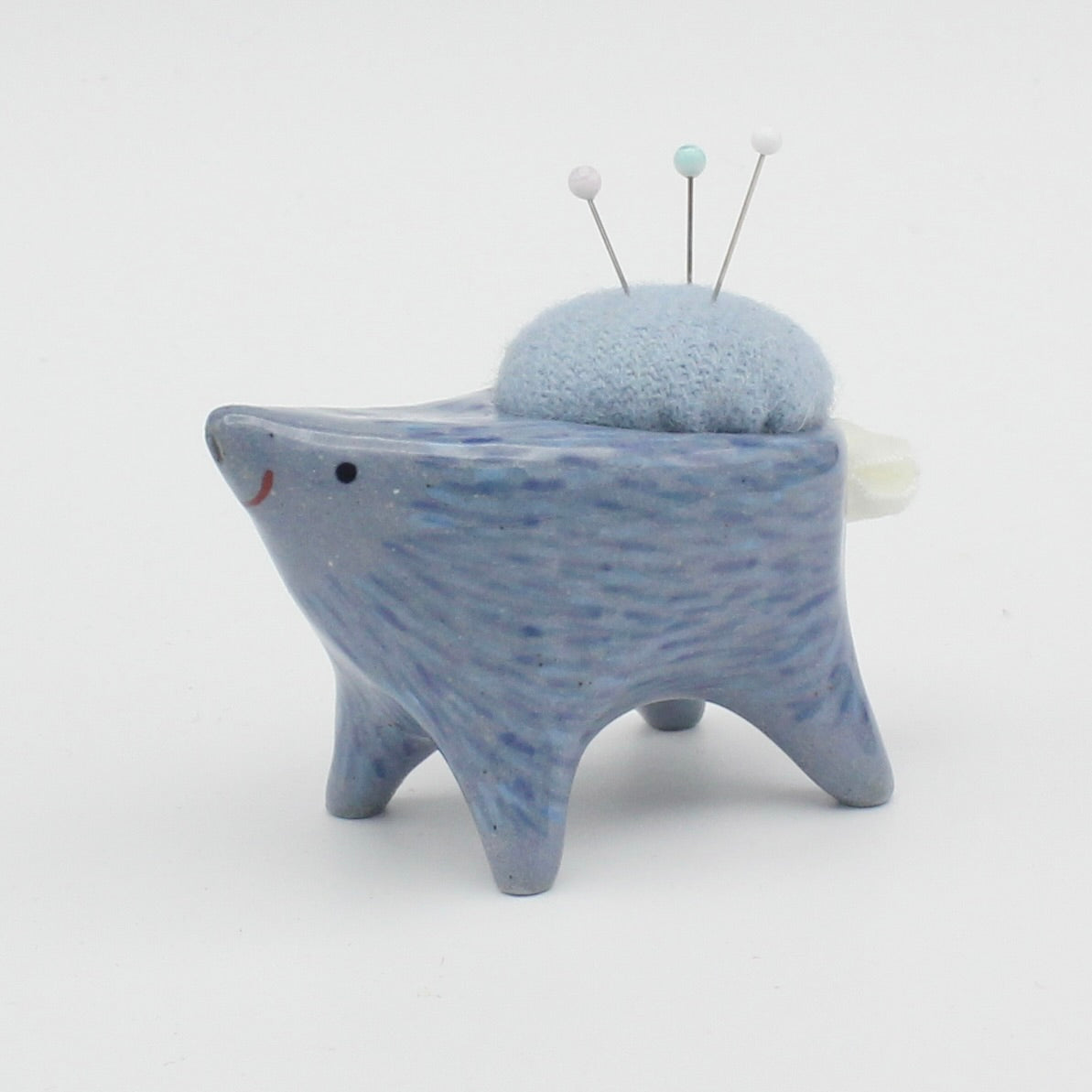 Small Sidekick Pincushion in Blue Clay