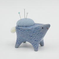 Small Sidekick Pincushion in Blue Clay