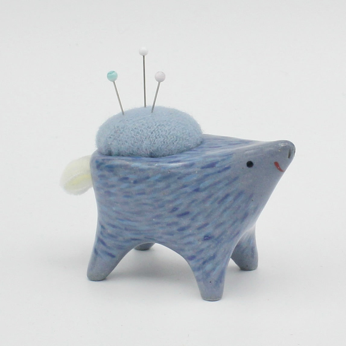 Small Sidekick Pincushion in Blue Clay