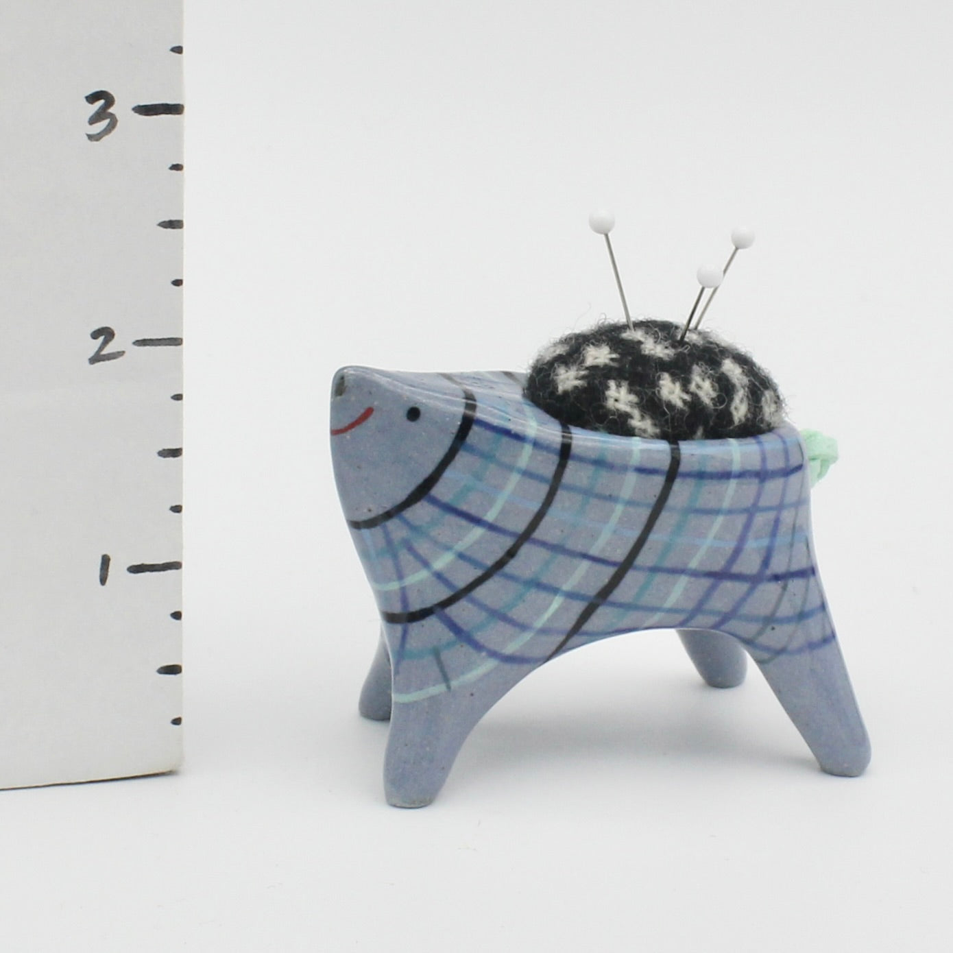 Small Sidekick Pincushion in Blue Clay