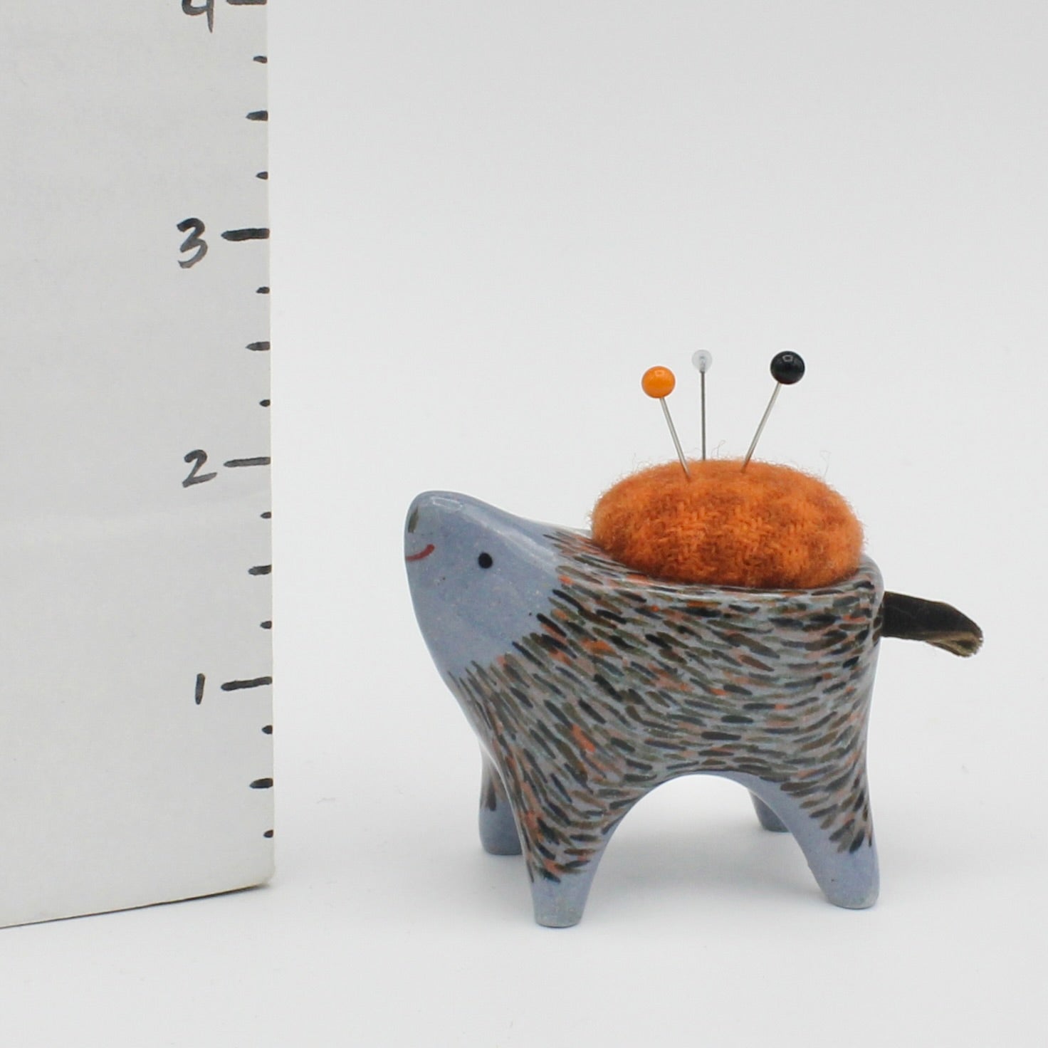 Small Sidekick Pincushion in Blue Clay