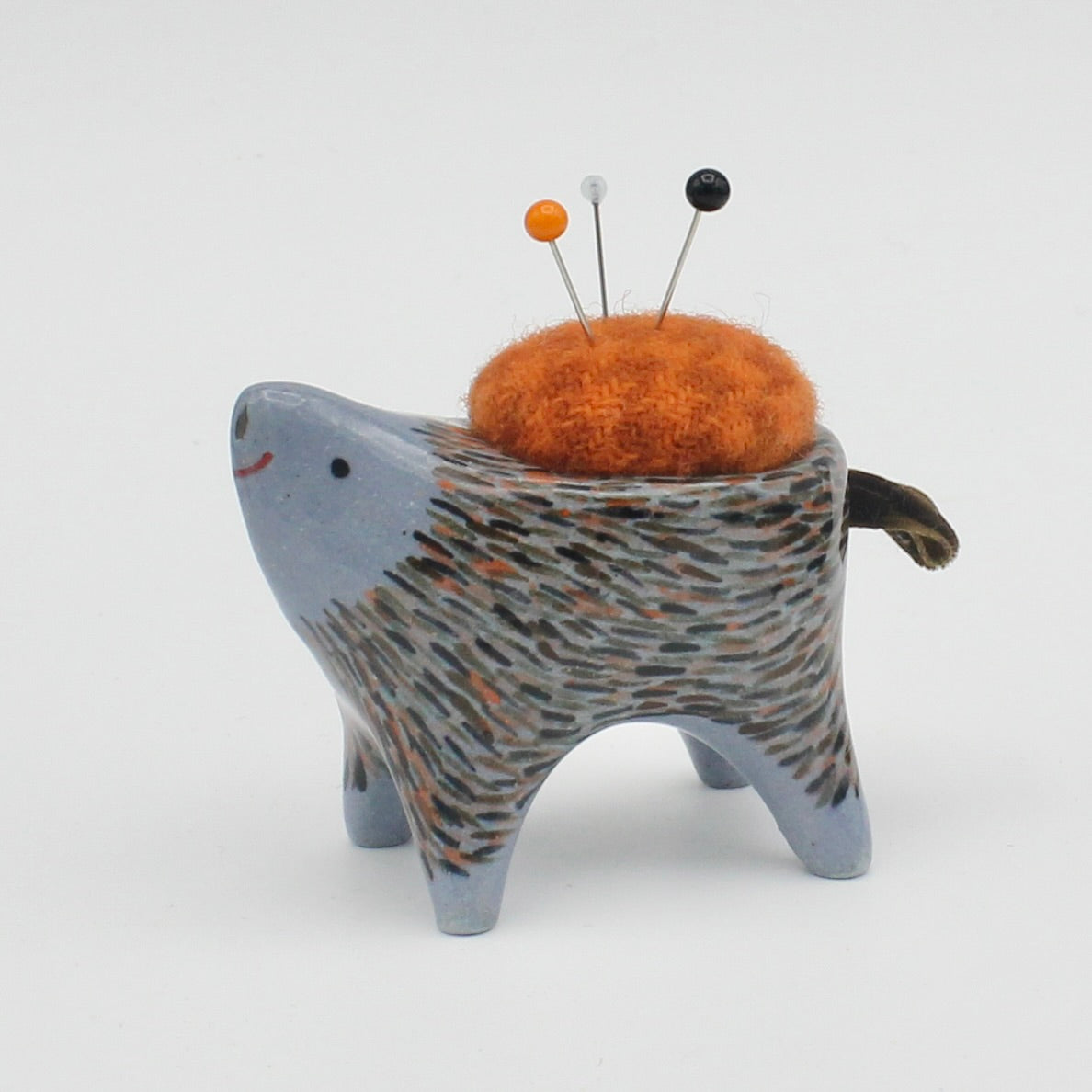 Small Sidekick Pincushion in Blue Clay