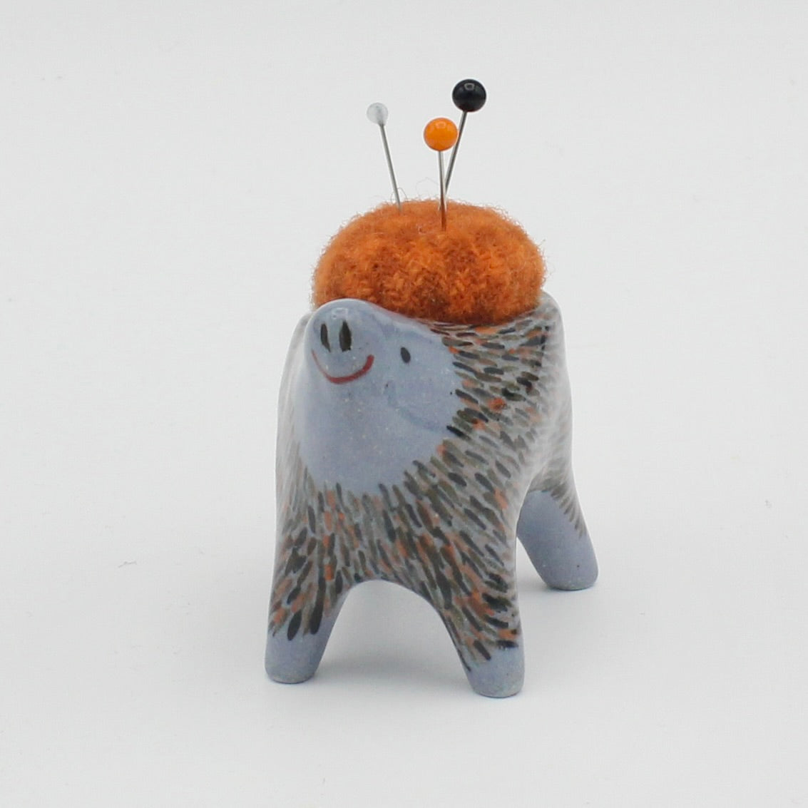 Small Sidekick Pincushion in Blue Clay