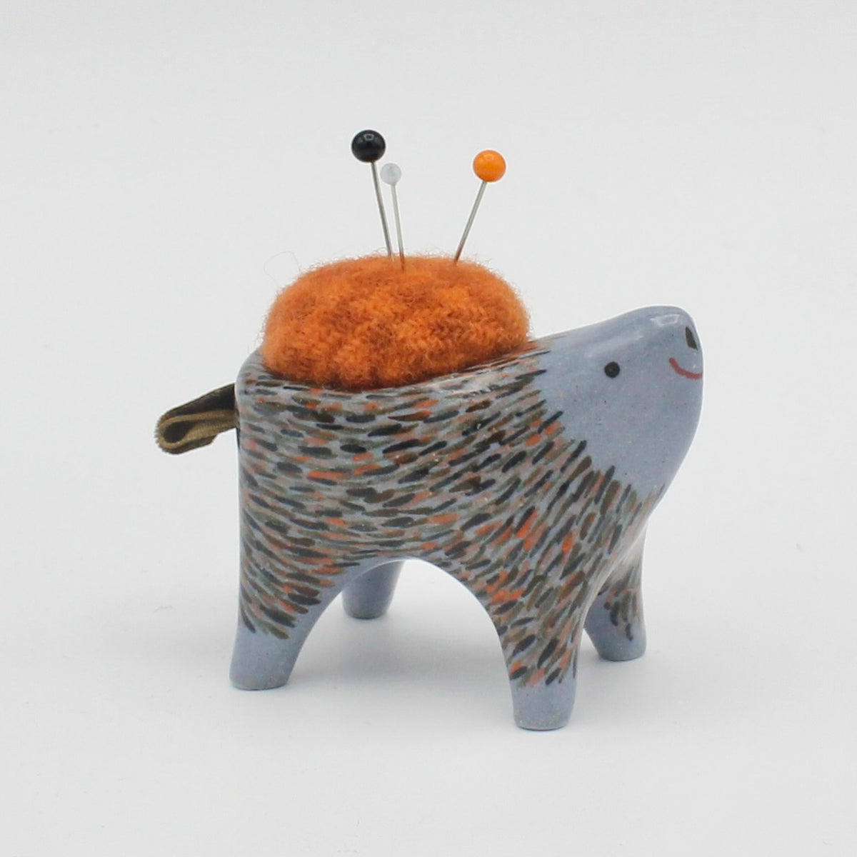 Small Sidekick Pincushion in Blue Clay