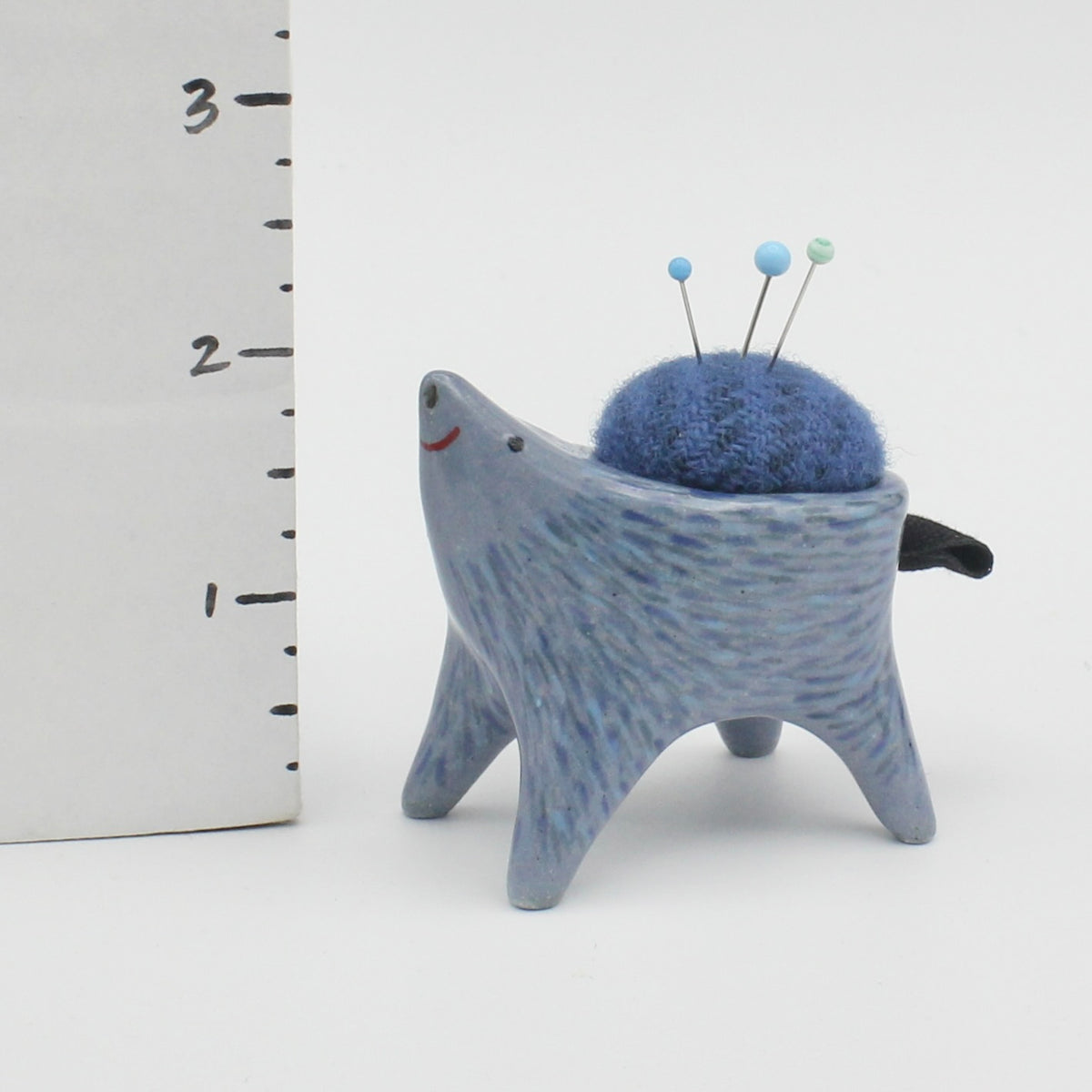 Small Sidekick Pincushion in Blue Clay