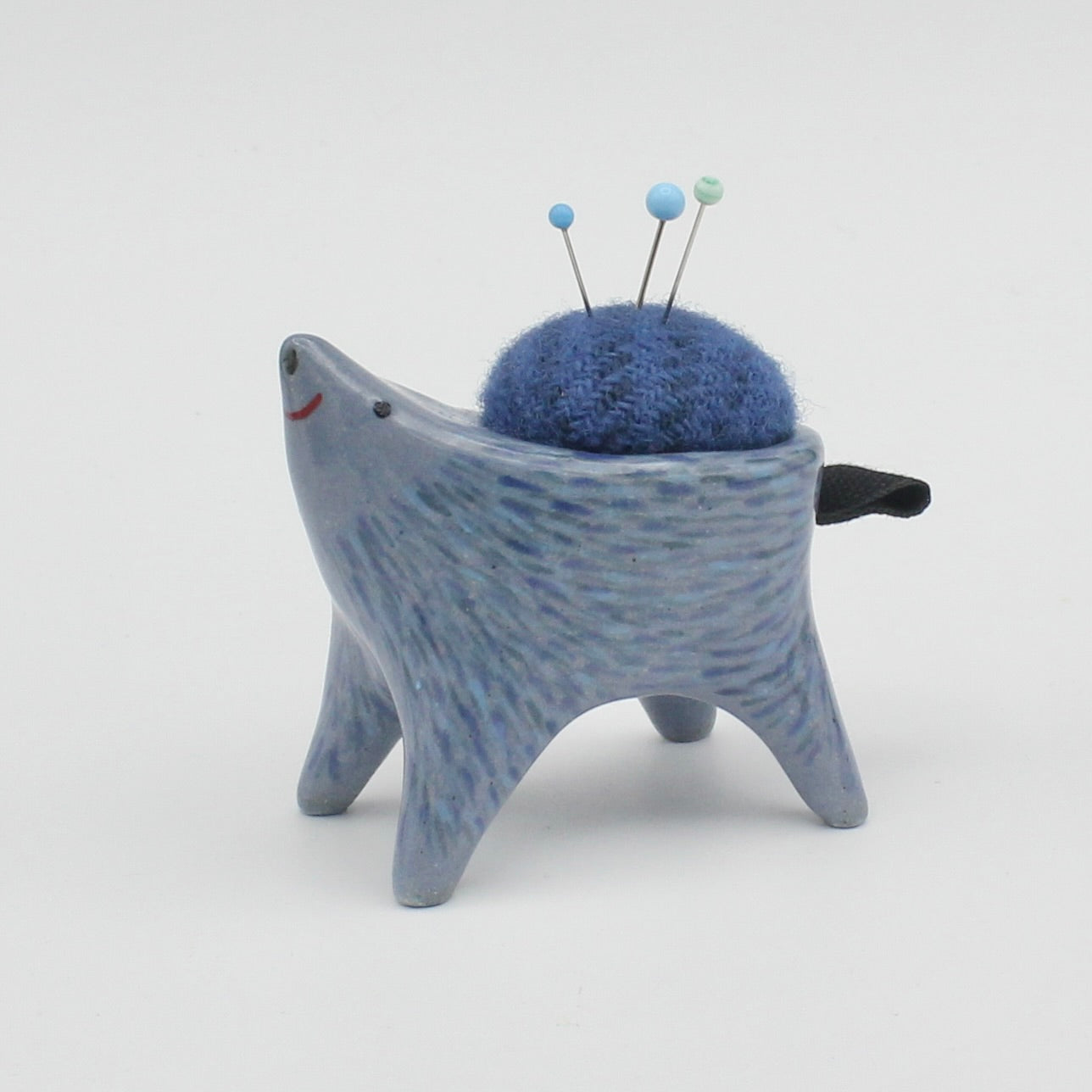 Small Sidekick Pincushion in Blue Clay